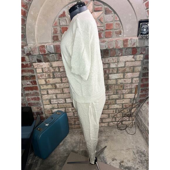 sweater pants set linen blend monochromatic tan - Picture 7 of 16